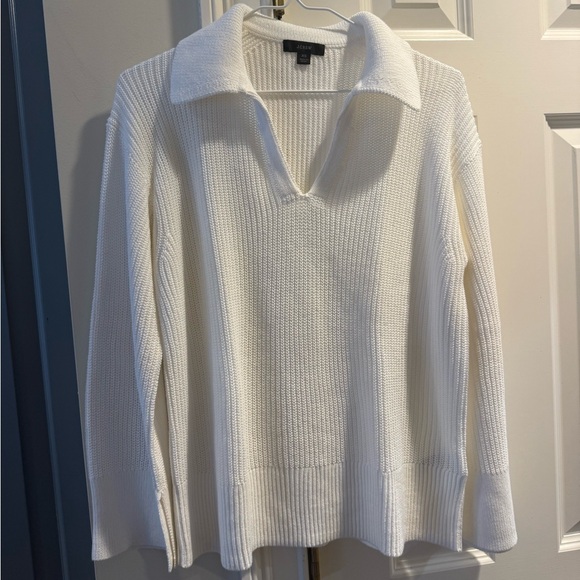 J. Crew Sweaters - J. Crew Women's White Knit V-Neck Sweater